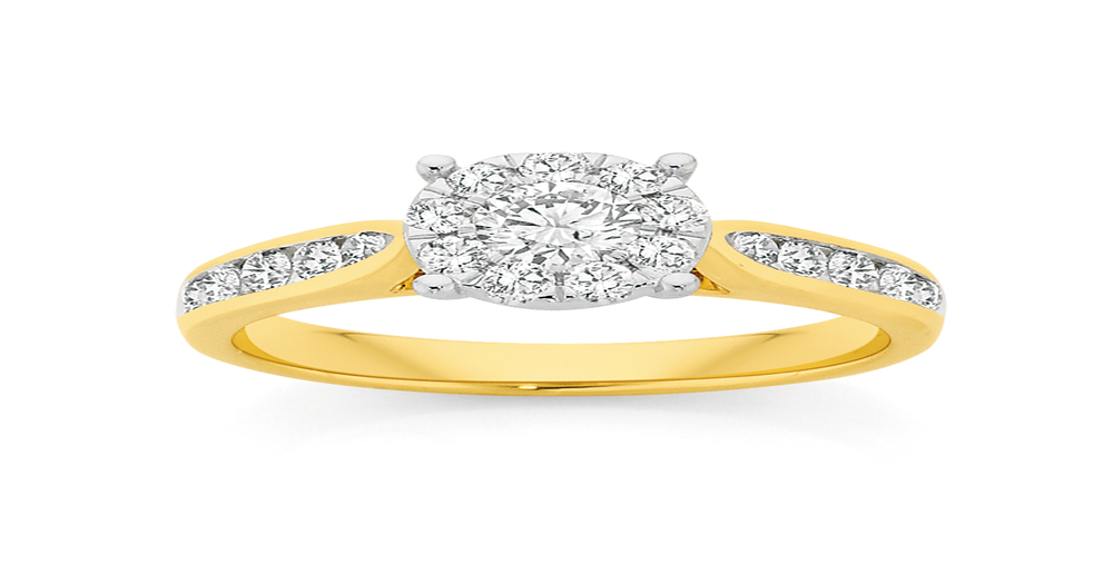 18ct Gold Diamond Round Cluster Ring | Angus & Coote