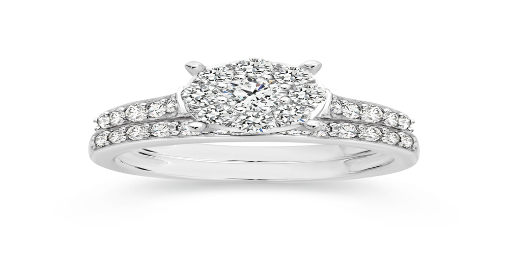 18ct White Gold Diamond Bridal Set Angus & Coote