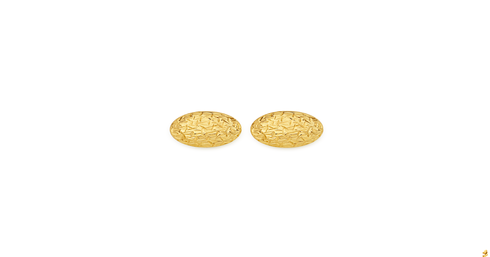 9ct Gold 10mm Diamondcut Stud Earrings Angus & Coote