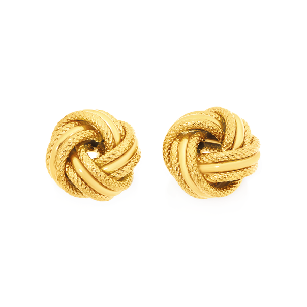 9ct Gold 10mm Knot Stud Earrings | Earrings | Angus and Coote