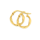 9ct Gold 10mm Ribbon Twist Hoop Earrings