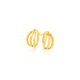9ct Gold 10mm Triple Front Hoop Earrings