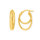 9ct Gold 12x18mm Double Round and Oval Hoop Earrings