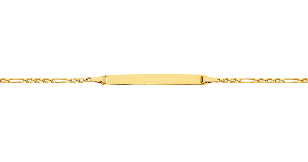 9ct Gold 15cm Solid Fiagro 3+1 Identity Bracelet Angus & Coote