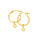 9ct Gold 1.5x12mm Hoop Earrings with Ball Drops