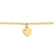 9ct Gold 16.5cm Solid Oval Belcher Diamond Heart Charm Bracelet