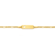 9ct Gold 16cm Figaro 3+1 Identity Bracelet