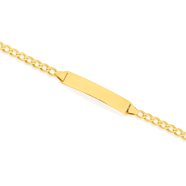9ct Gold 17cm Solid Curb I.D. Bracelet