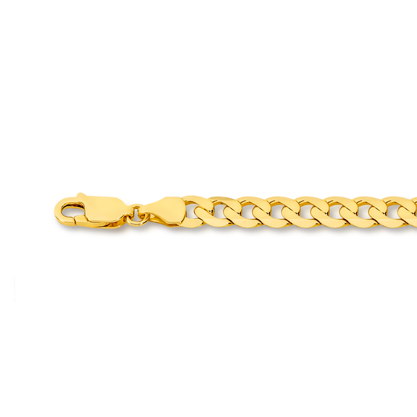 9ct Gold 19 cm Bevelled Close Curb Bracelet