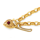 9ct Gold 19cm Created Ruby Belcher Padlock Bracelet