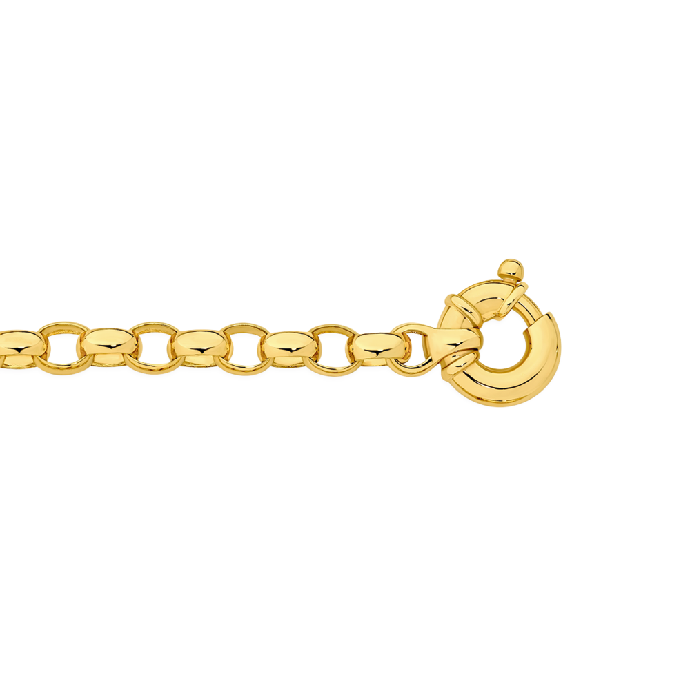 Belcher Heart Padlock Bracelet in 9ct Yellow Gold