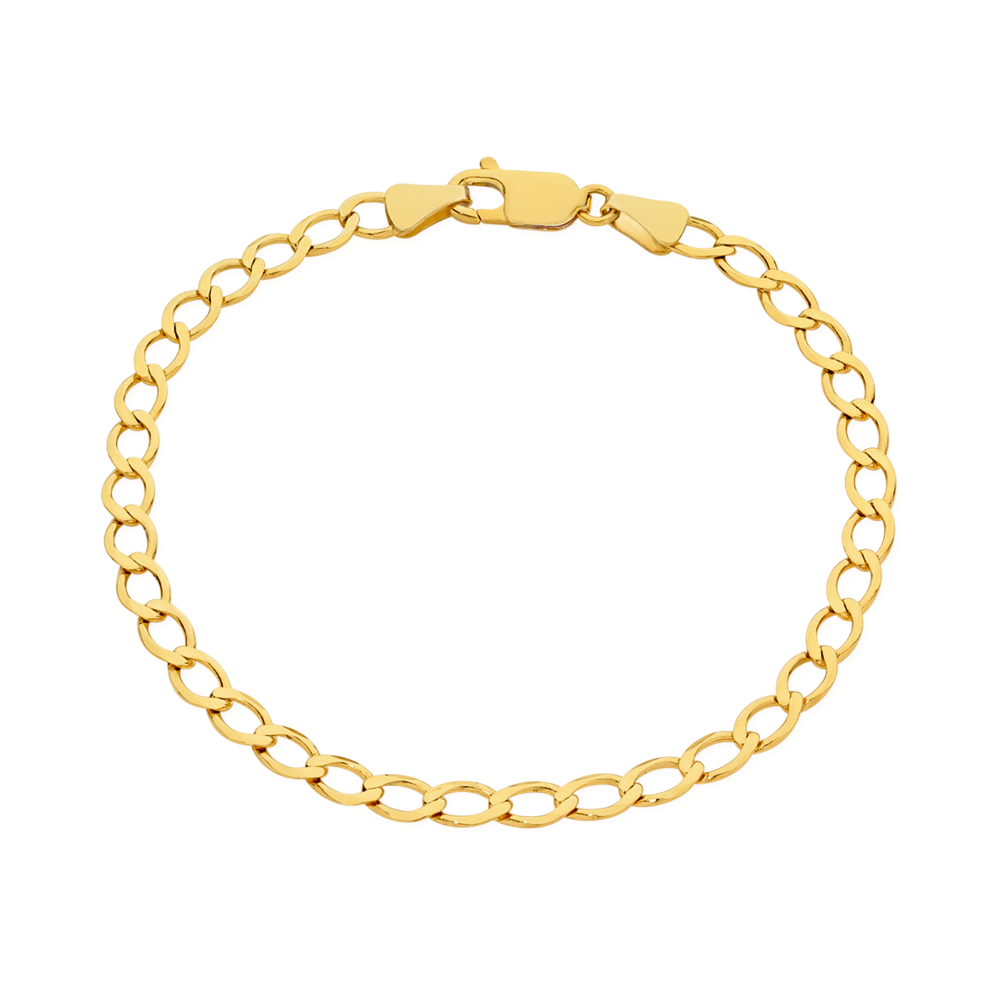 9ct Yellow Gold Curb 23cm Bracelet – Shiels Jewellers