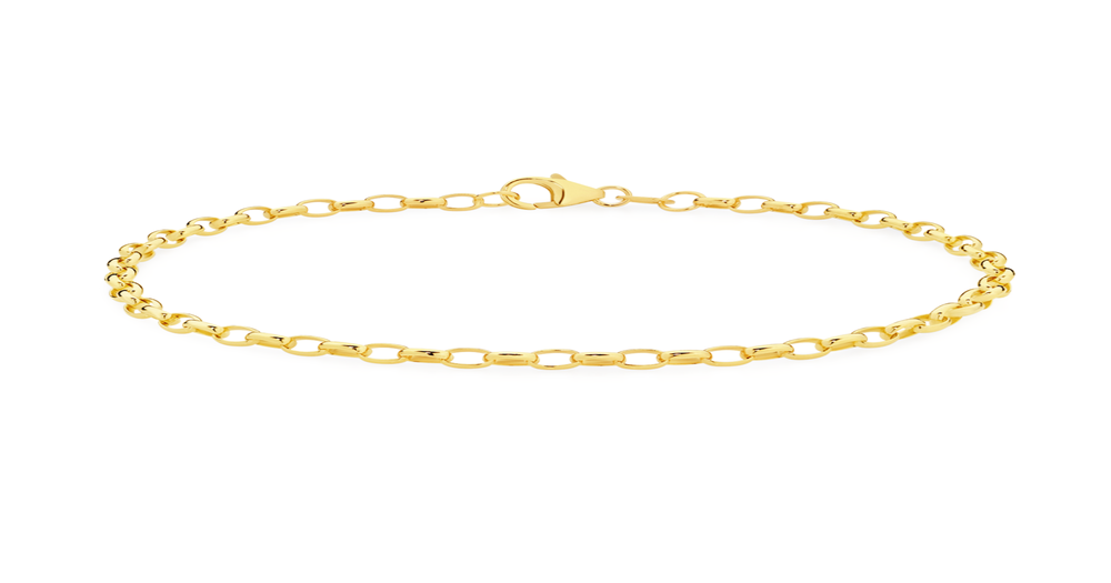 9ct Gold 19cm Solid Oval Belcher Bracelet Angus & Coote