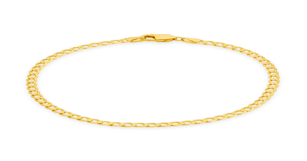 9ct Gold 20cm Bevelled Curb Bracelet Angus & Coote