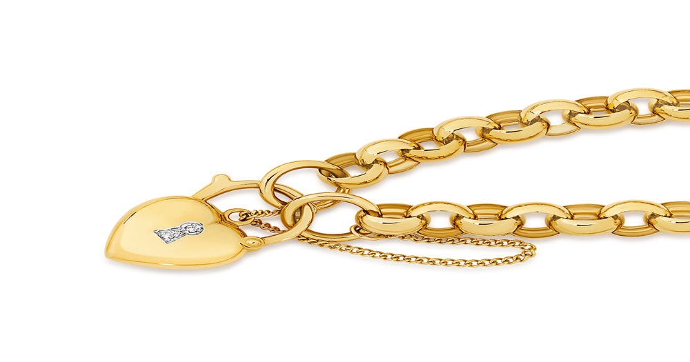 Gold Padlock Bracelet Real Yellow 18K Filled Belcher Antique Boltring 20cm - Foto 9