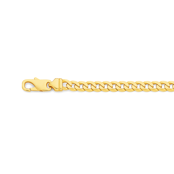 9ct Gold 21cm Solid Curb Bracelet