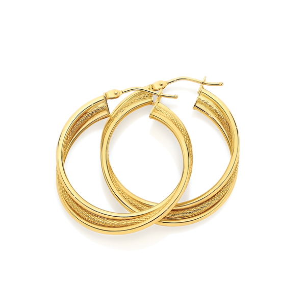 9ct Gold 25mm Hoop Earrings