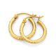 9ct Gold 2x10mm Diamond-Cut Hoop Earrings