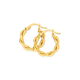 9ct Gold 3x10mm Entwined Twist Hoop Earrings