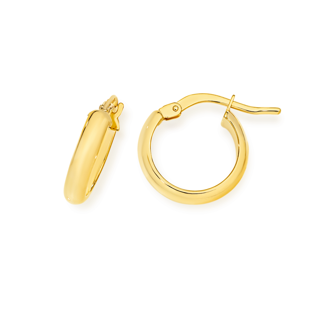 14K Yellow Gold Round Huggie Hoop Earrings – Allen's Jewelers