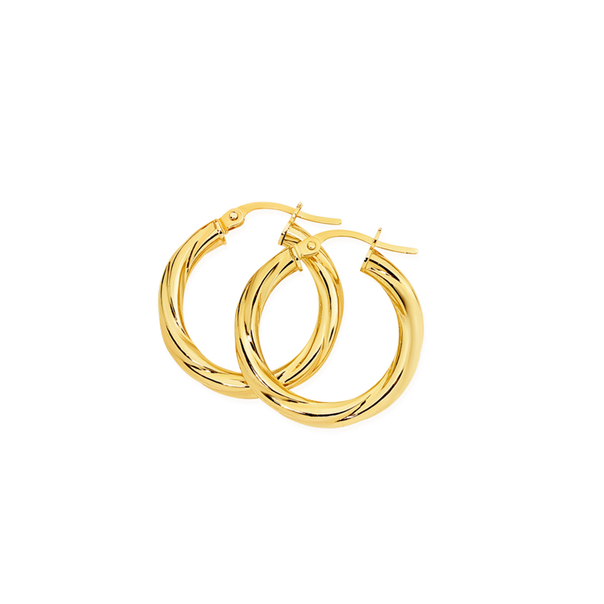 9ct Gold Twist Hoop Earrings 9ct Gold Twist Hoop Earrings