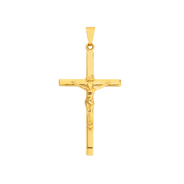 9ct Gold 40mm Hollow Crucifix Pendnat