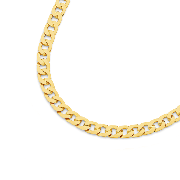 9ct Gold 45cm Bevelled Curb Chain