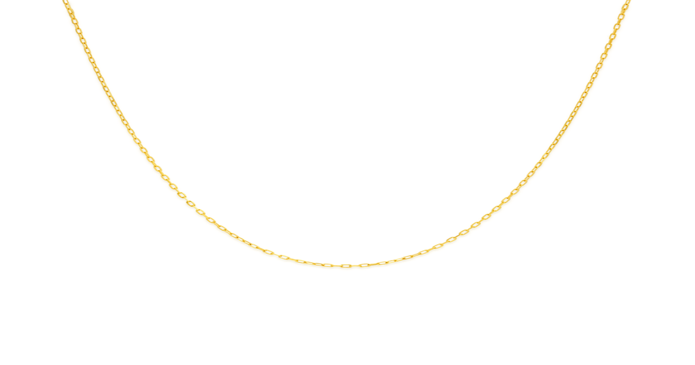 9ct Gold 45cm Rectangular Cable Chain | Angus & Coote