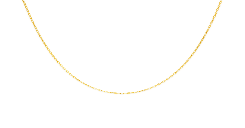 9ct Gold 45cm Rectangular Cable Chain | Angus & Coote