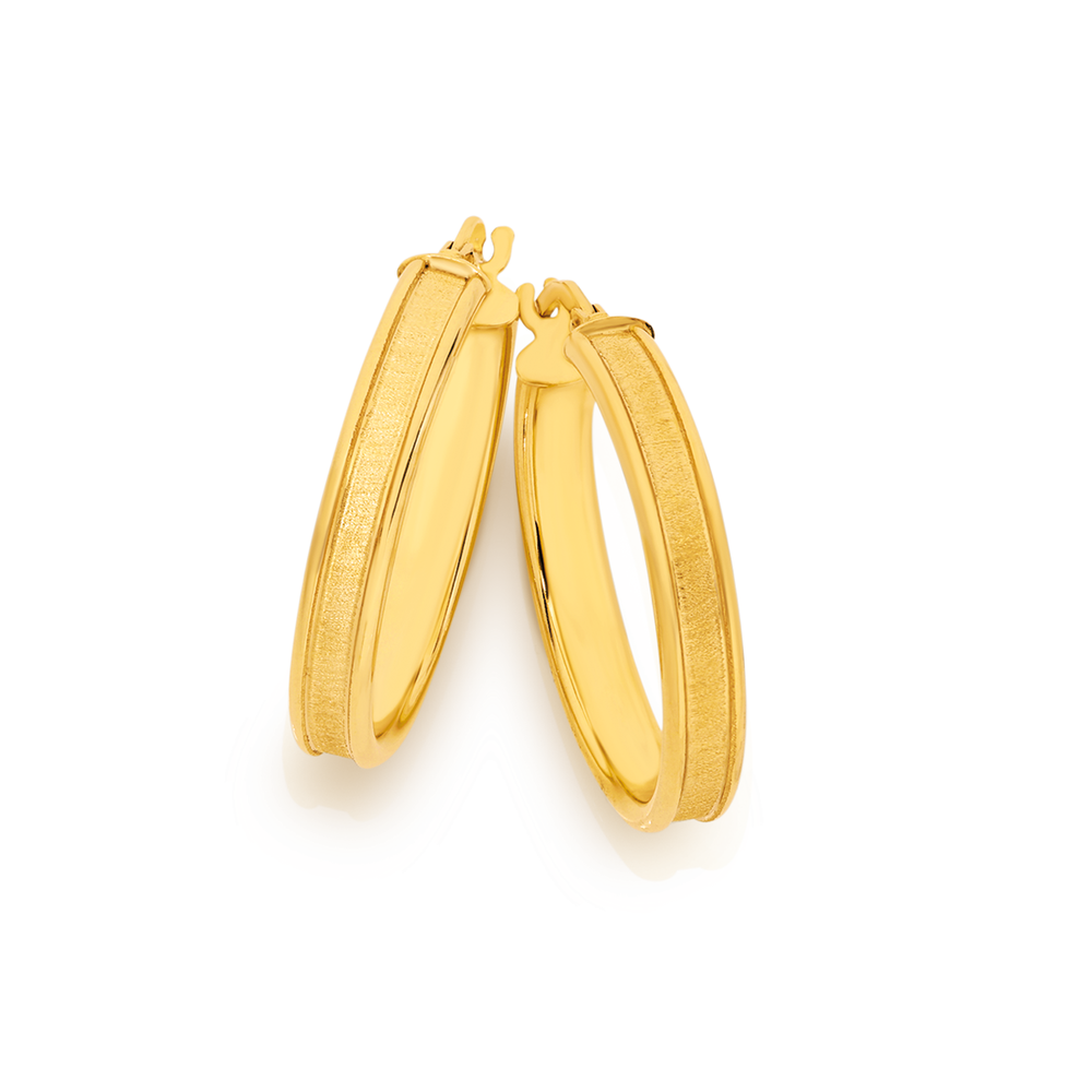 9ct Yellow Gold Double Oval Hoop Earrings - thbaker.co.uk