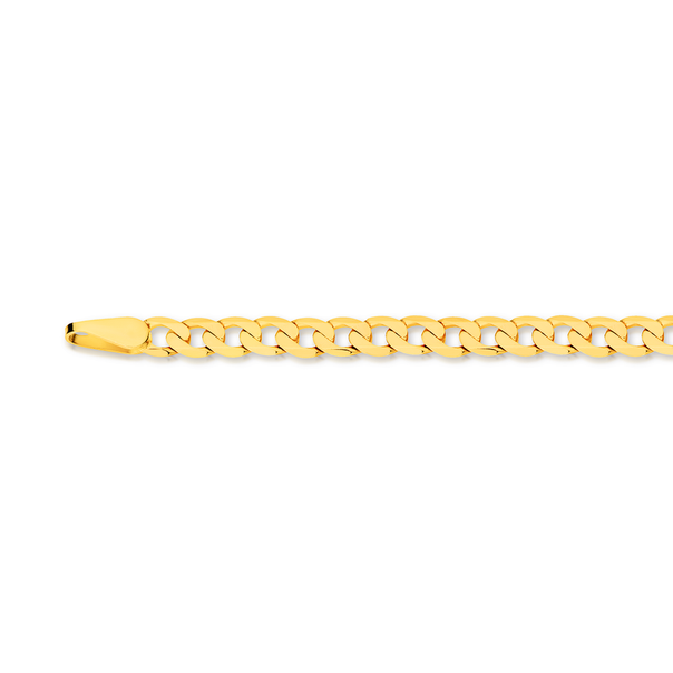 9ct Gold 50cm Bevelled Flat Italian Curb Chain