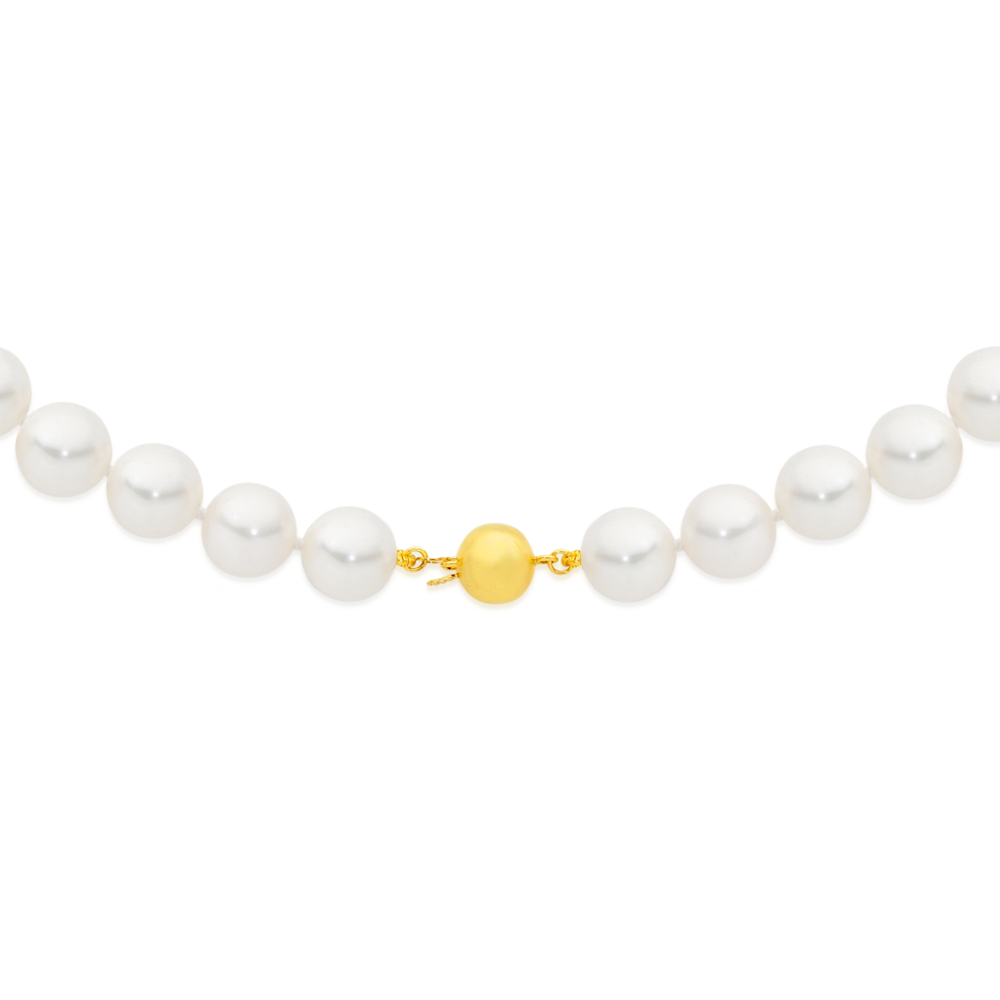 9ct 16 Inch Drilled Freshwater Pearl and Gold Necklace POZ726S -  thbaker.co.uk