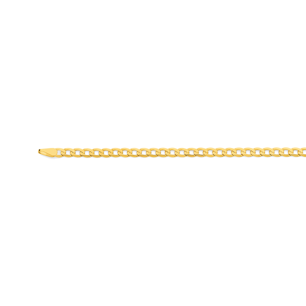 9ct Gold 50cm Solid Bevelled Curb Chain