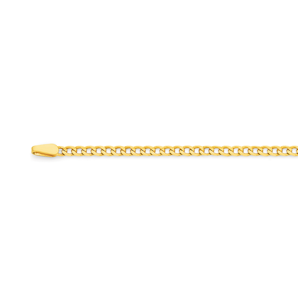 9ct Gold 50cm Solid Concave Curb Chain