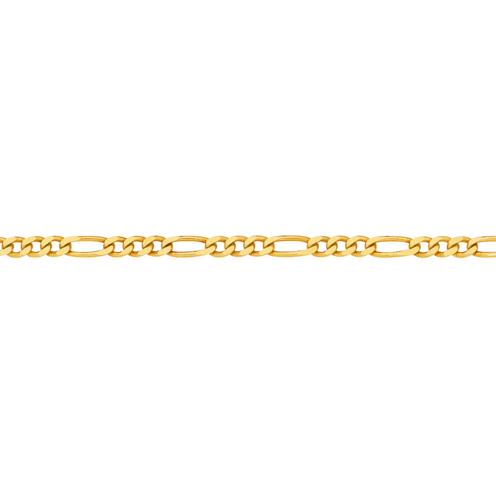 9ct Gold 50cm Solid Figaro 3+1 Chain 