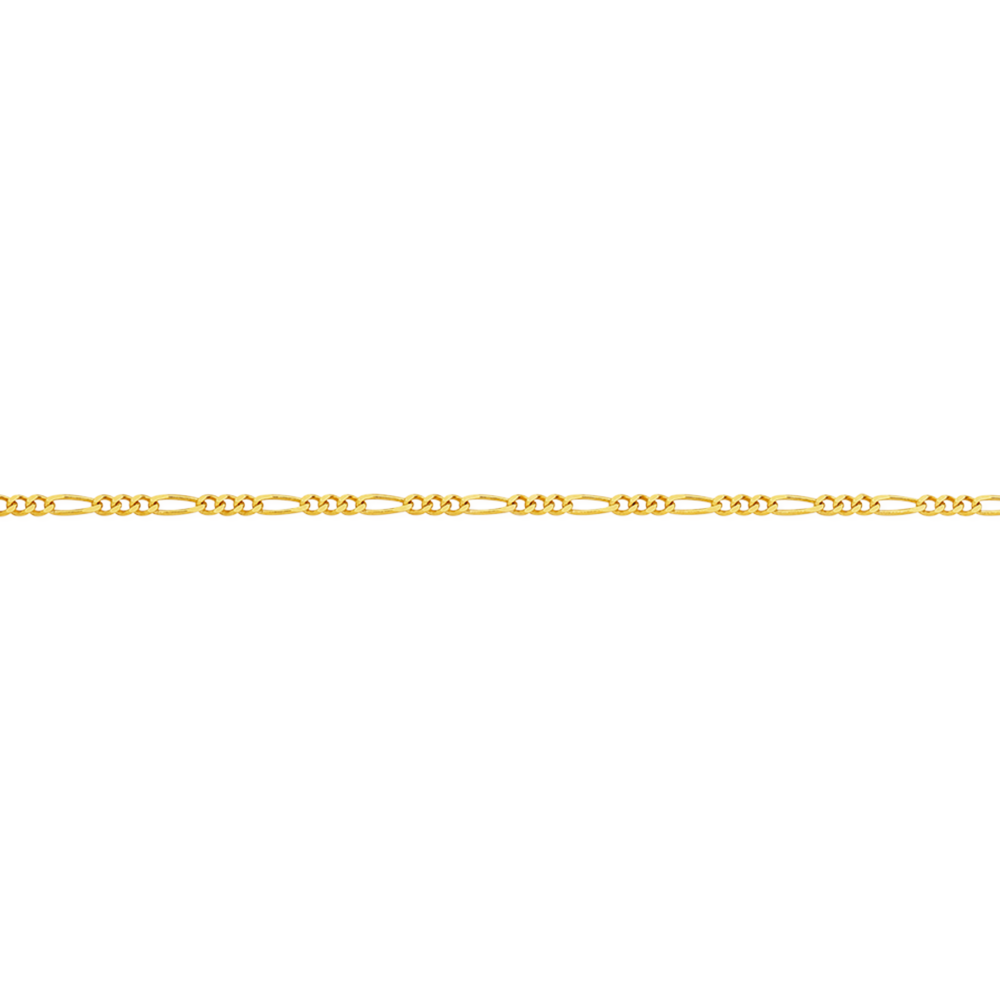 9ct Gold 50cm Solid Figaro 3+1 Chain 