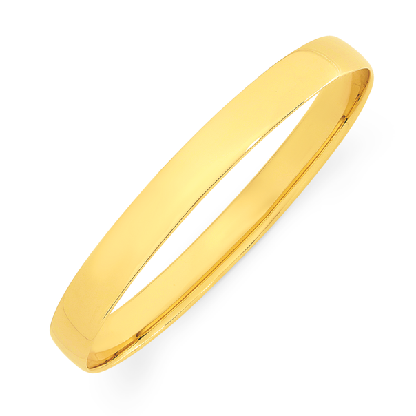 9ct Gold 65mm Solid Oval Comfort Bangle