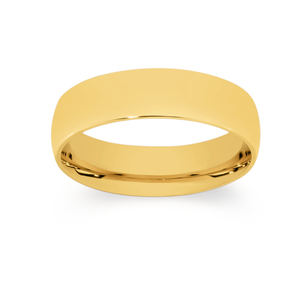 9ct Gold 6mm Comfort Fit Wedding Band