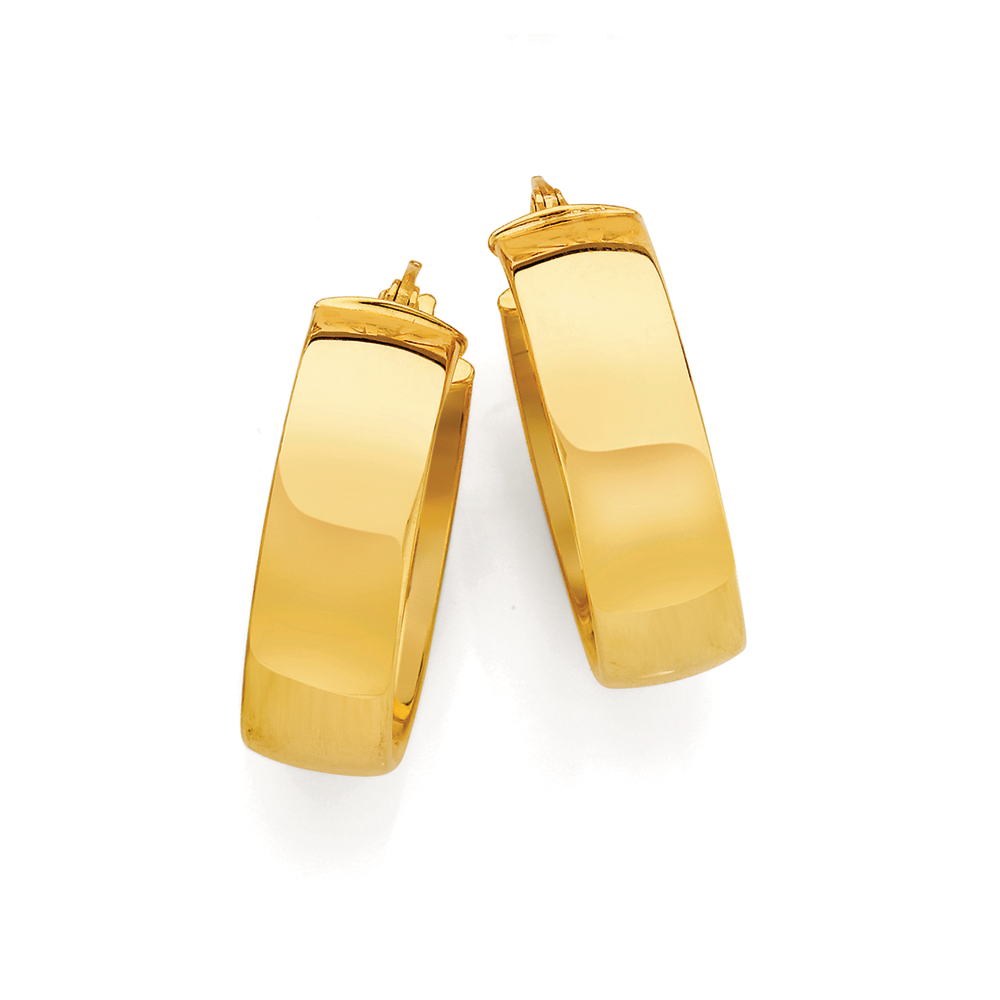 18k Yellow Gold Large Textured Hoop Earrings – Exeter Jewelers