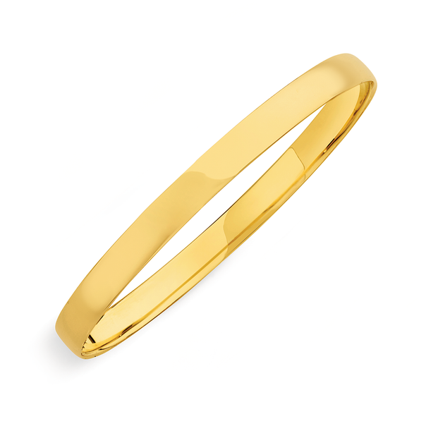 9ct Gold 6x65mm Solid Bangle
