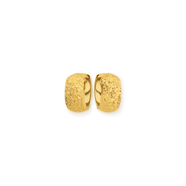 9ct Gold 7mm Wide Huggie Earrings