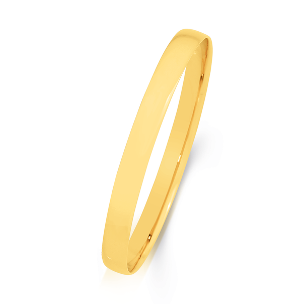 9ct Gold 7x65mm Solid Bangle