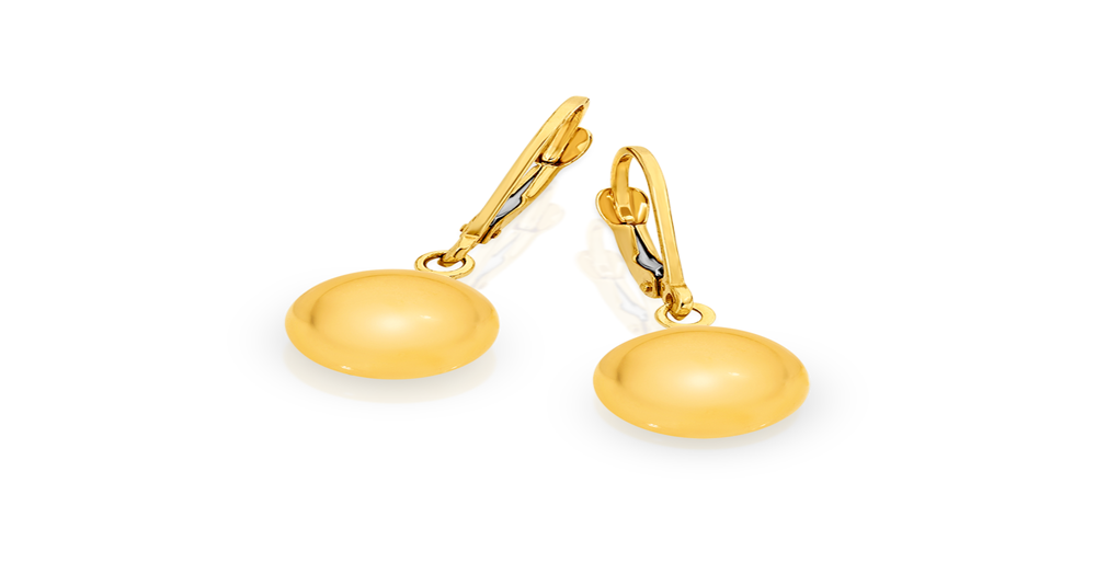 Gold euro ball drop earrings Clearance