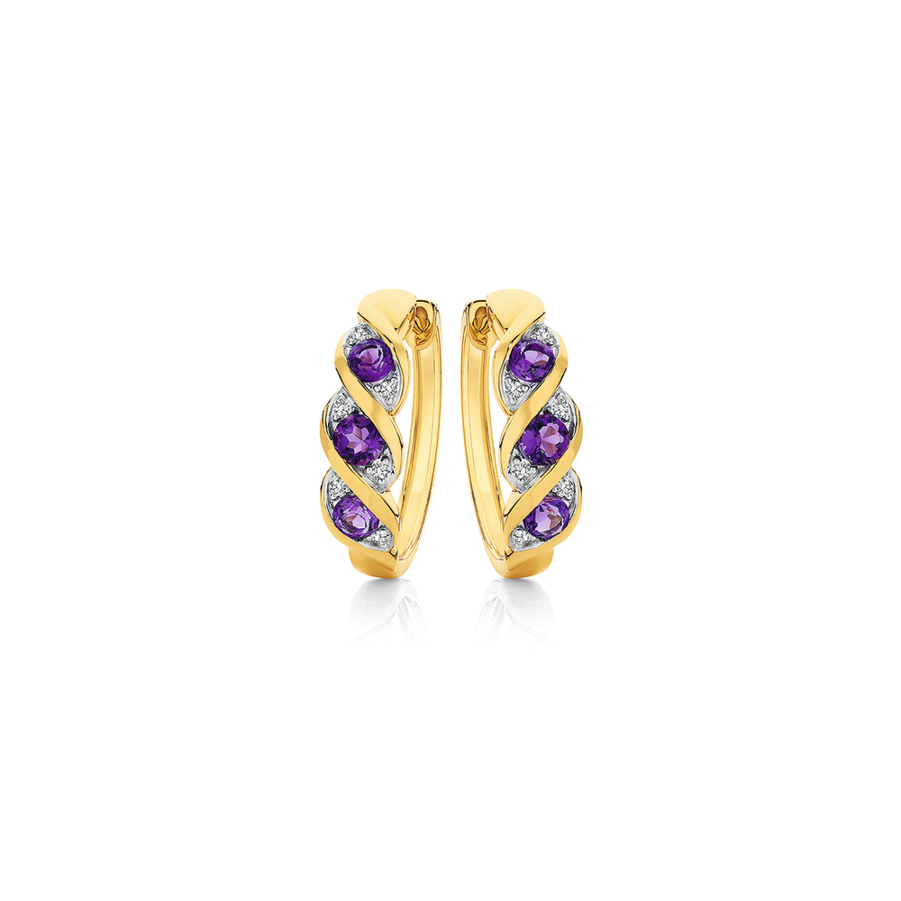 Amethyst and Diamond Halo Drop Earrings – Kaplans Fine Jewelry