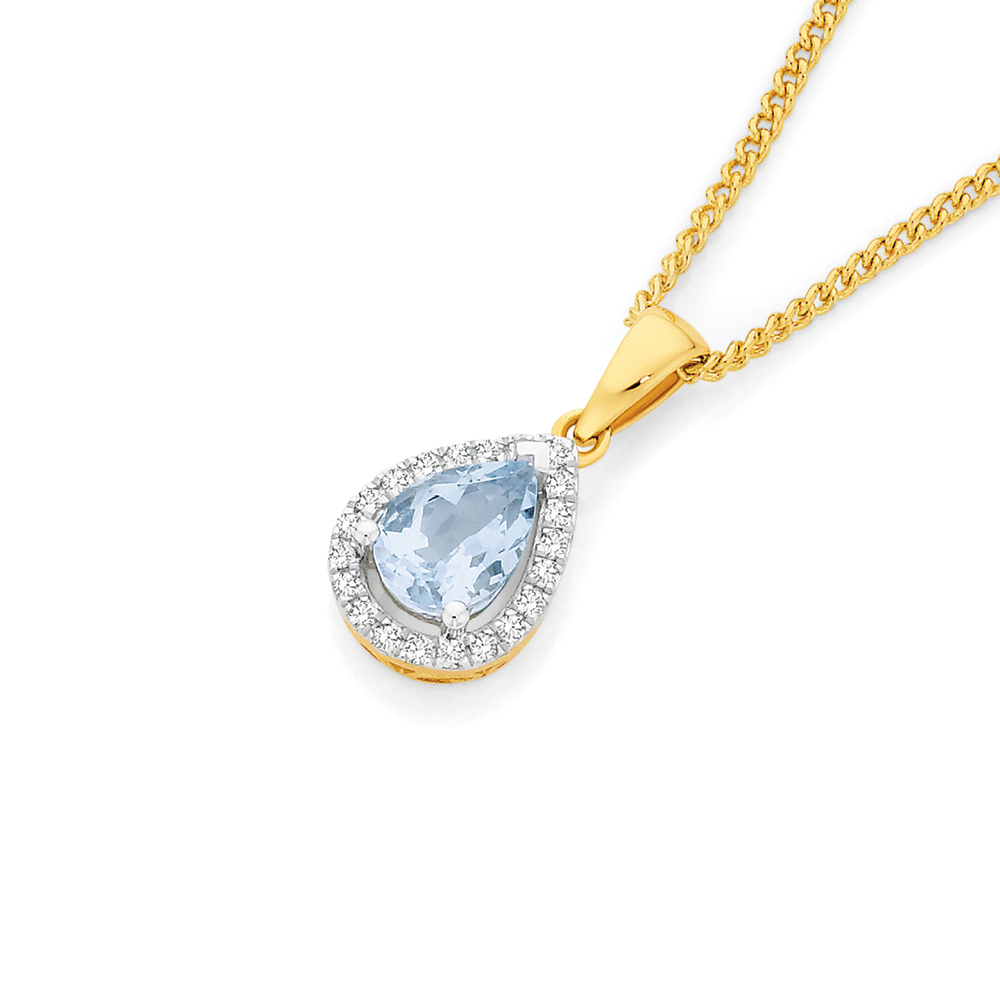 Davie 18k Gold Vermeil Pendant Necklace in Aquamarine | Kendra Scott