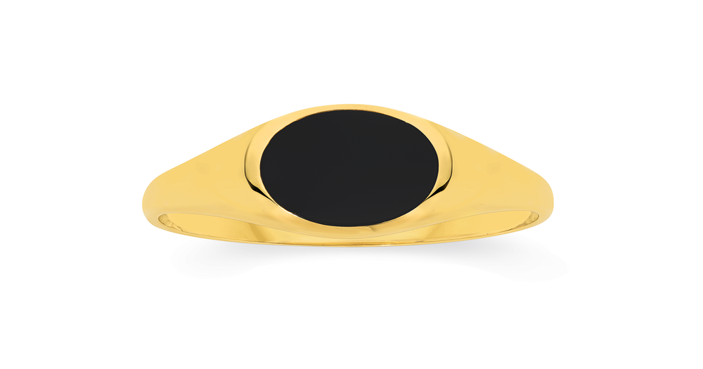 9ct Gold Black Agate Ring in Black Angus & Coote