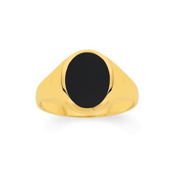 9ct Gold Black Agate Signet Ring