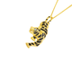 9ct Gold Black Diamond Stripes Tiger Pendant