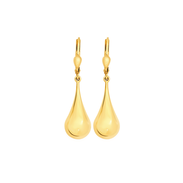9ct Gold Bomber Drop Earrings | Angus & Coote