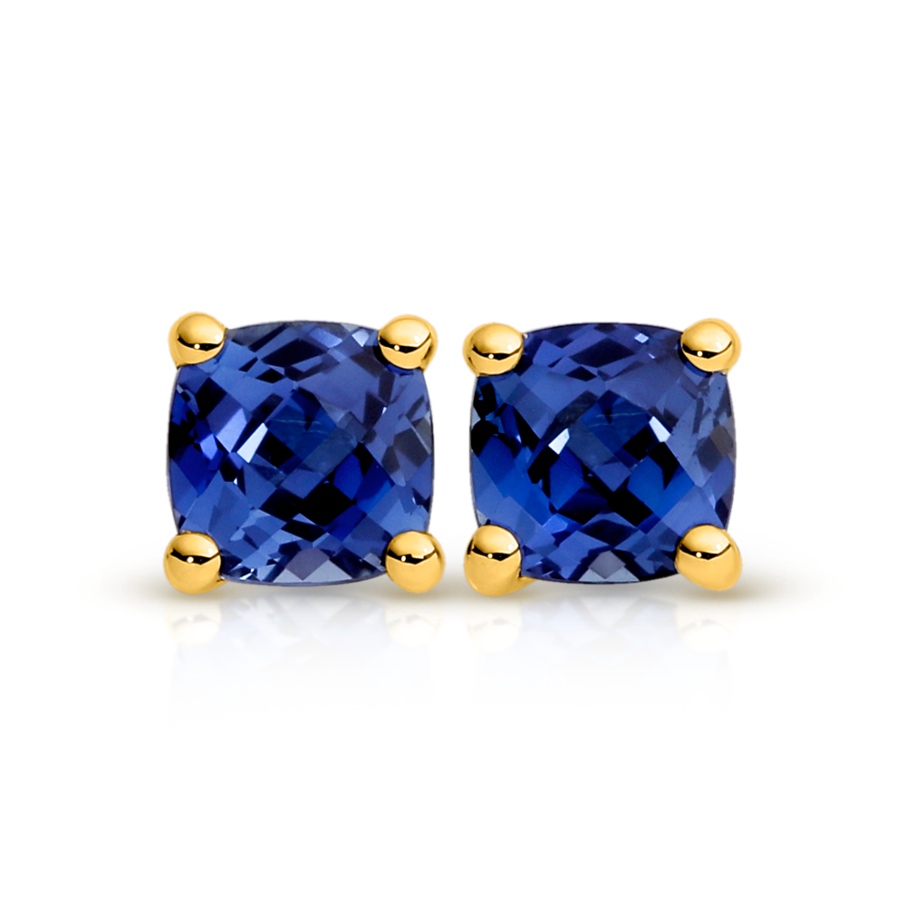Sapphire White Gold Claddagh Stud Earrings